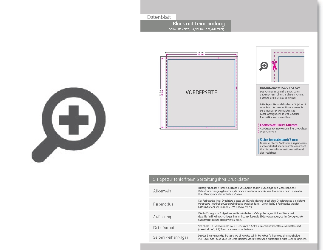 Product Bild block_mit_leimbindung__14_8_cm_x_14_8_cm__50_blatt__4_0_farbig_einseitig_bedruckt